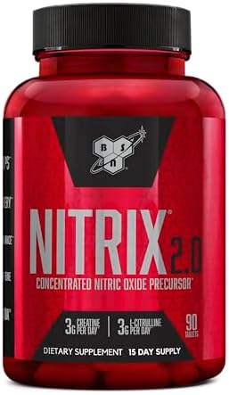 BSN NITRIX 2.0, Workout Supplement, Nitric Oxide Precursors, 3g C...