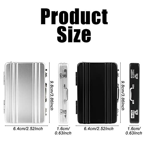 Obangong 4 Pcs Mini Business Card Holder Cute Password Briefcase Suitcase Aluminum Business Card Case Metal Credit Card Holder Id Cards Briefcase Gift For Men Woman #TOP1