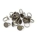 Honbay 20PCS 16mm Antique Bronze Adjustable Blank Finger Ring Bases Cabochon Settings Round Finger Ring Trays
