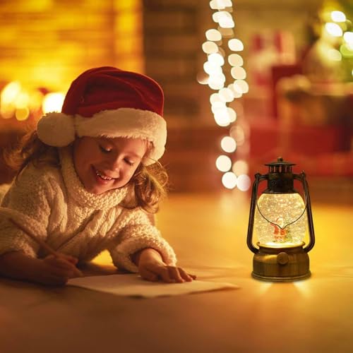 Bola de nieve navideña con música y luces para decoración de mesa 6