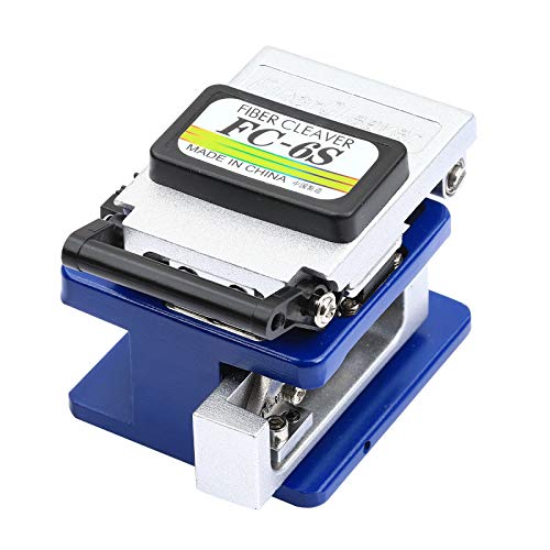 5 in 1 FTTH Fiber Optic Tool Set with FC-6S Cleaver, Stripping Tool, Coating Stripper, Guide Bar (Blue|yellow|grey)