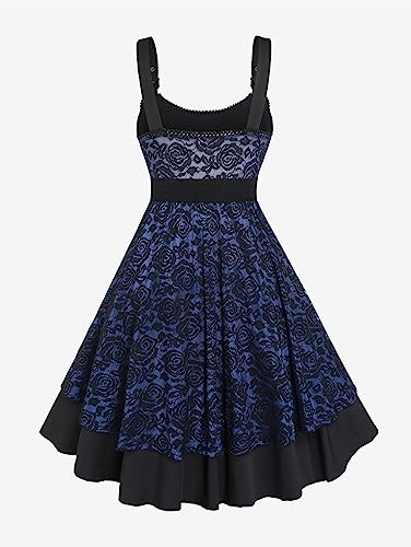 Image of Rosegal Women Plus Size Retro Lace Belt Party Cocktail Dress