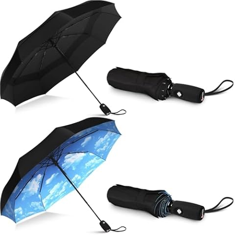 Repel Umbrella The Original Portable Travel Umbrella - Umbrellas for Rain Windproof, Strong Compact Umbrella for Wind and Rain - Perfect For On-the-Go, Car Umbrella, Backpack Umbrella Cover