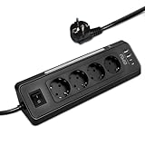 GMY Ecksteckdose | 4-Fach Steckdosenleiste mit USB C | Eck Mehrfachsteckdose mit Nachtlicht für...