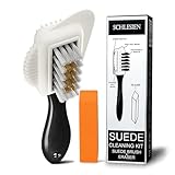 Suede Shoe Cleaner Kit with Eraser. Made 4-Way Suede & Nubuck Brush for Suede Leather Products with Brass & Nylon Bristles. Shoe Cleaning Bristle Brushes Kit for Nap Care & Boot Care.