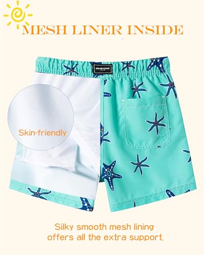 Image of SURF CUZ Surfcuz Little Boys Swim Trunks UPF 50+ Toddler Beach Shorts Swimsuit Kids Quick Dry Swimwear