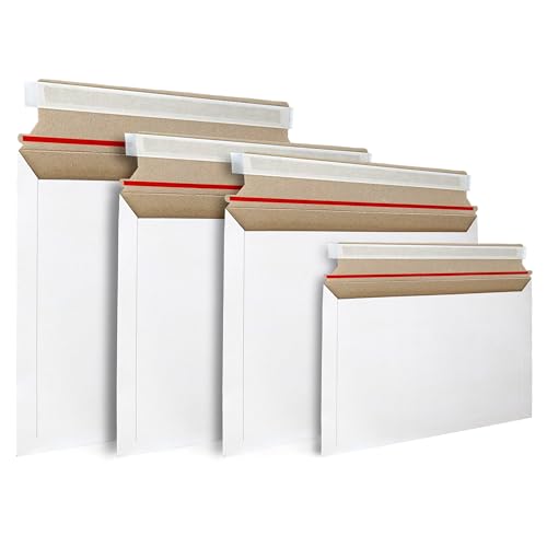 Versandtaschen aus weißem Karton mit Selbstklebverschluss -...