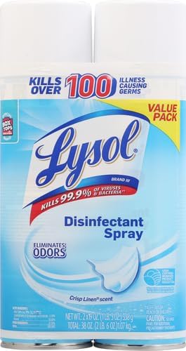 Miniatura 2 de Lysol - Espray desinfectante lino crujiente 19 oz Paquete de 2 el embalaje puede variar