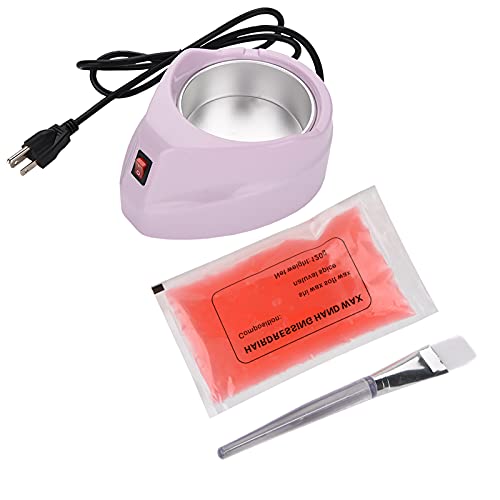 Baxnore Calentador de cera de parafina profesional para depilación Máquina de cera de fusión rápida con control de temperatura Contenedor de aluminio de doble capa Incluye cera y c