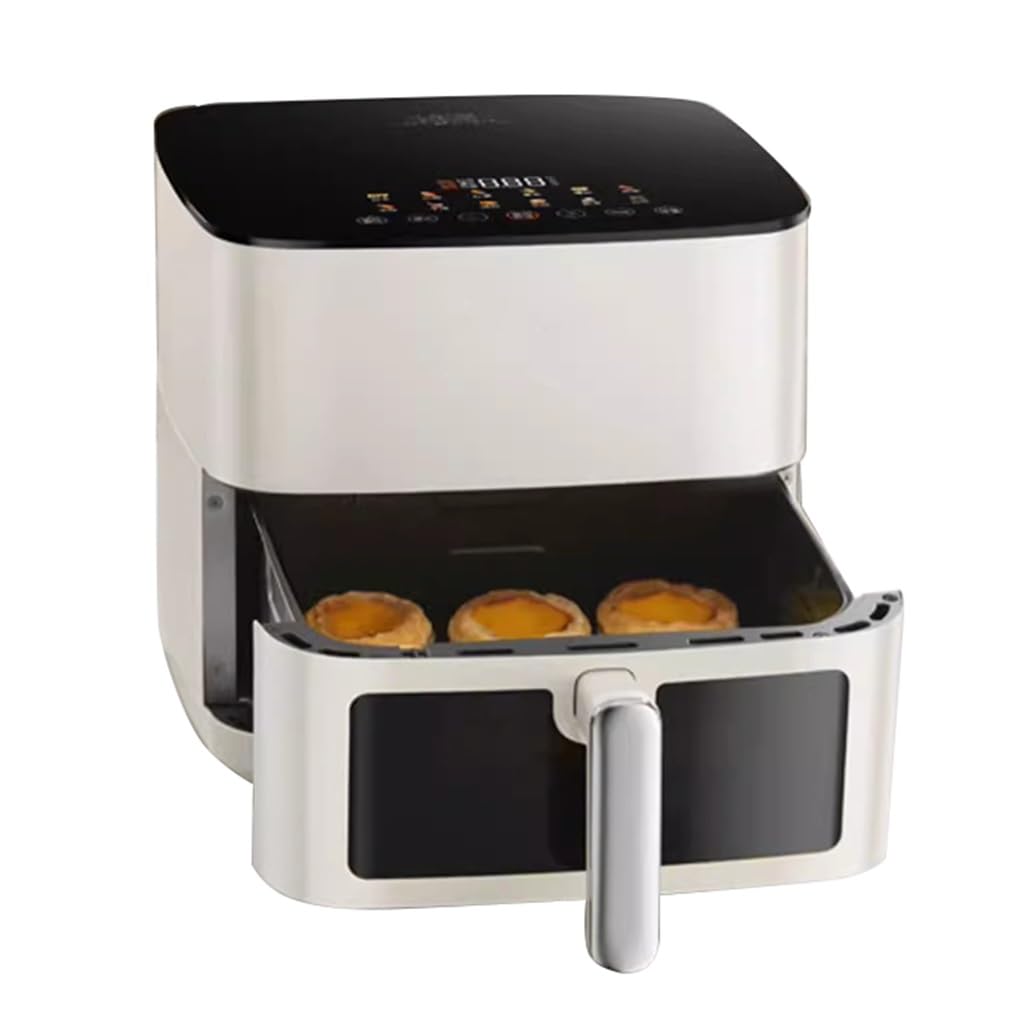 Friggitrice Ad Aria Domestica 8L Grande capacità Friggitrice Ad Aria Intelligente Multifunzionale con Schermo Tattile No-Flip Visual Steamer Visual Fryer