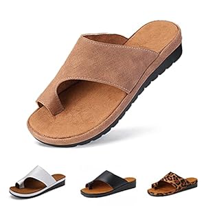 Camfosy Dames teenslippers zomer, platte sandalen, comfortabele pantoffels, hallux valgus, schoenen, outdoor, strand…