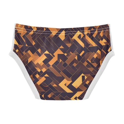 KLL Brown Houndstooth Gold Toddler Boys Comfort Training Underwear Cute Undies2