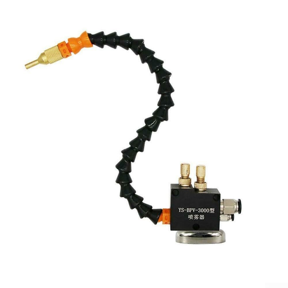 Pompe de refroidissement de 3 L avec fonction brume d'huile, base magnétique, arbre flexible et régulateur de pression pour machines-outils (220 V)