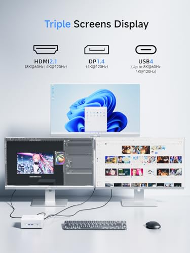 Image of MINISFORUM UM880 Plus Mini PC Barebone AMD Ryzen 7 8845HS(8C /16T, Up to 5.1GHz), Mini Computers Without RAM /SSD /OS, HDMI /DP /USB4 Video Output, OCuLink, 2.5G LAN, 5xUSB Port, Radeon 780M Graphics