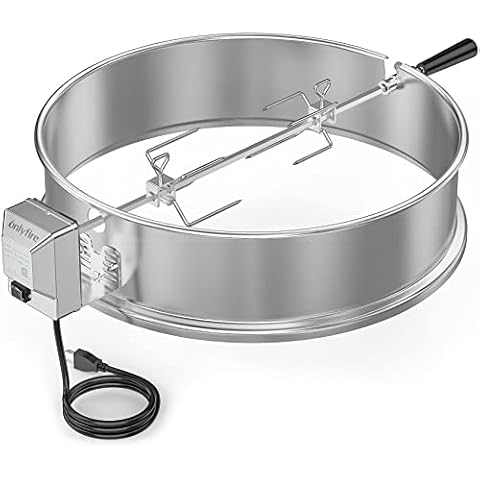 Onlyfire Stainless Steel Rotisserie Ring Kit Barbecue Accessories for Weber 22" Kettle Grill and Other Similar Size Grills Cover