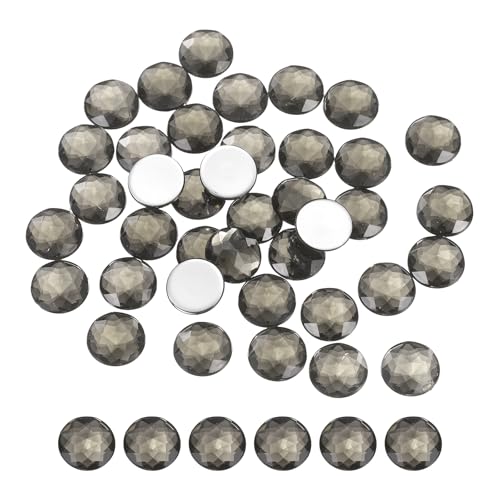 Image of MECCANIXITY Flat Back Round Acrylic Rhinestones,14mm SS45 Grey Black Flatback Crystal Rhinestones for Crafts Clothes Shoes DIY Decoration Gifts 50Pcs