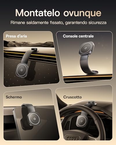 Baseus C03 Mobiele Auto Magneet, 360° Draaibare Magnetische Magsafe Telefoonhouder voor iPhone en Samsung - Afbeelding 6