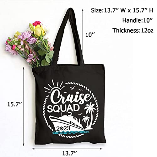 SAUIVD Cruise Squad Ship Graphic Canvas Tote Bag Eco Friendly Shoulder Casual Shopping Bag Funny Cruise Handbag3