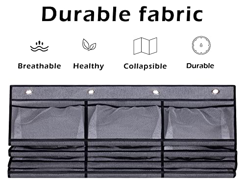 Keetdy 24 Baseball Hat Rack For Door Large Hat Organizer For Baseball Caps With Elastic Pockets Caps Holder Protect And Display Hat Storage #TOP6