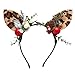 Produktbild Unicra Weihnachten Stirnband Blume Geweih Stirnband Elch Hirsch Tier Hörner Kopfbedeckung Haarteil Halloween Haarschmuck für Frauen und Mädchen