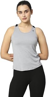 LAASA Grey Melange Training Tank TOP for Women Price In India