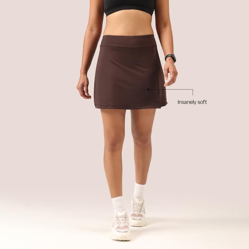 Image of BlissClub Ultimate Skorts | in-Built Shorts | Side Pocket | Side Slit at Hem | Invisible Back Pocket | CloudSoft TM Fabric