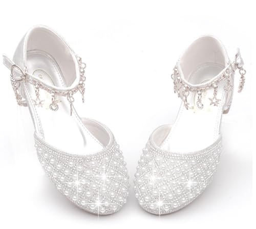 Toddler Girls High Heel Dress Shoes Sparkle Sandals Glitter Flower Wedding Party Princess Pump for Kids