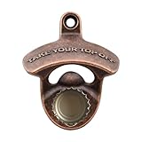 HAIICEN Vintage Wall Mounted Magnetic Bottle Opener, Stainless Metal Funny Mountable Beer Soda Cap Opener with Magnets