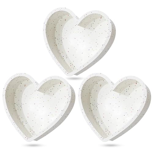 AOTASO 8 Inch Heart Shaped Cake Pans Large Heart Cake Pan Nonstick Silicone Molds for Baking Set of 3 (Cream)