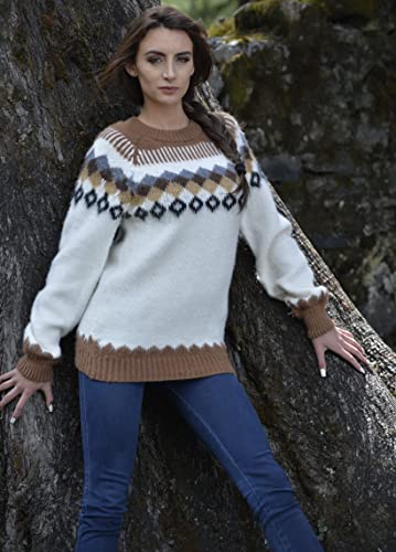 Image of Gamboa Alpaca Sweaters Women Fair Isle Sweaters Women's Fall and Winter Knit Top Ladies Pullover