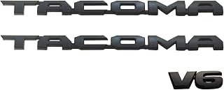 3PC 2016-2019 Tacoma Tag Door Emblem Decal Badge Nameplate V6 ((MATTE BLACK))