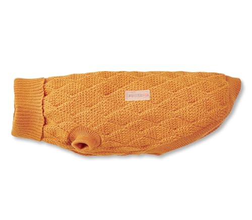 Wolters Strickpullover Diamond | Hundepullover für kühle Tage | Farbe Fancy-Orange - Gr. 30 (Rückenlänge 28-30 cm)