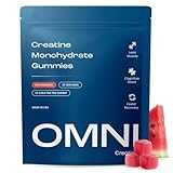 Creatine Monohydrate Gummies - Supports Muscle Growth, Recovery & Brain Function - Convenient & Easy to Take - Great Tasting Watermelon Flavor - 1g per Gummy, Low Sugar - 90 Count
