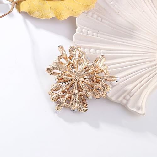 Image of Rhinestone Brooch Pin for Women Elegant Crystal Flower Bouquet Brooches Lapel Pin Wedding Party Dress Accessories for Wife Mom Birthday Gifts