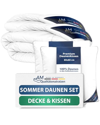 DormiGood Nordico Plumas Cama 135x200 cm de Verano 2X - Edredon Nordico Plumon 135x200 con Almohada 80x80 cm - Set de 2 - Edredón Nórdico Plumón 135x200 - Hipoalergénico Certificado Oeko Tex