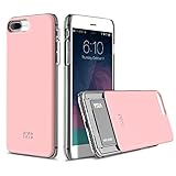DesignSkin Slider Slim S2 Dual PC Layer Wallet Case with Card Slot for iPhone 7 Plus - Baby Pink