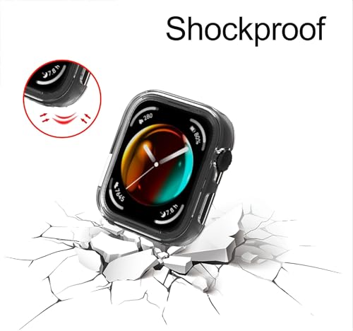 GIOPUEY [2 PACK Case Compatible with Huawei Watch Fit 3, Soft TPU, Shock Resistant, Huawei Watch Fit 3 Cover - BLACK+BLACK - Image 4