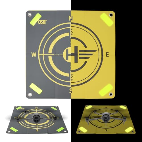 CQT Drone Landing Pad,Universal Double-Sided Waterproof Portable Nighttime Reflective Landing Apron for DJI NEO Avata 2,Mavic 4 pro/2/3 Pro,Mini 2 3/4 Pro,Air 3 2S RC Quadcopters (21.65inch(55cm))
