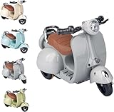 Doll Scooter for 17cm Doll,Scooter Toy with Lights and Music Rotate 360°,5 Colors Cute Motorcycles for Dolls,Desktop Ornaments for Doll Collectors,Interactive Rotating Toy Desktop Decoration (Grey)