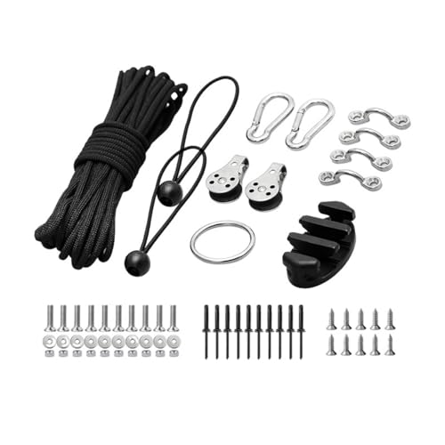 Kit d'ancrage pour kayak canoë bateau avec poulies et taquet
