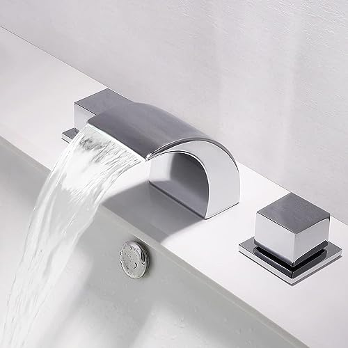 Robinet de lavabo cascade noir anti-fuite à 3 trous pour vasque propre