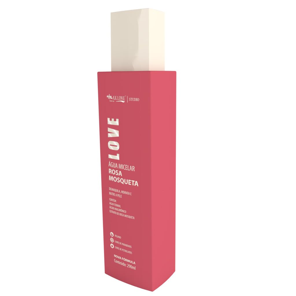 Água Micelar Max Love - Rosa Mosqueta 290ml - Demaquilante Limpeza Facial Skincare -