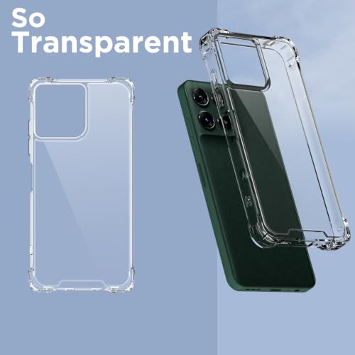 Image of Outlouders Back Cover for Motorola Moto G67 Power 5G / G57 Power 5G / G Max 5G Clear Transparent PC + TPU Bumper Case with Raised Edges for Shockproof Protection (Transparent)