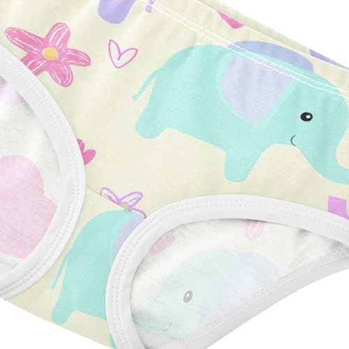 Cute Colorful Cartoon Elephants Cream Girls Underwear Toddler 2t Cotton Panties Little Girl Print Kids Briefs Undies4