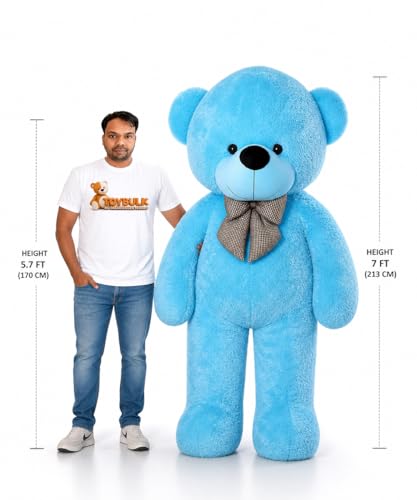 Image of Giant 7 Ft Sky Blue Teddy Bear for Girls | Big Size Soft Plush Toy | Jumbo Hugging Teddy Bear for Girlfriend, Kids | Birthday, Valentine Gift Large Teddy