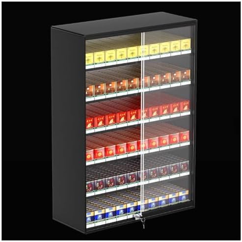 Lockable Wall-Mounted Cigarette Showcase Rack, Sliding Door Display Holder for Retail & Home Use, Durable Cigarette Case for Organized Storage and Easy Access