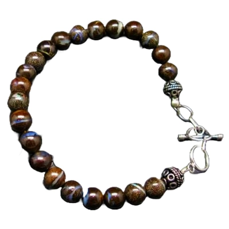 Bracelet en opale Boulder véritable et perles de prestige LKBEADS