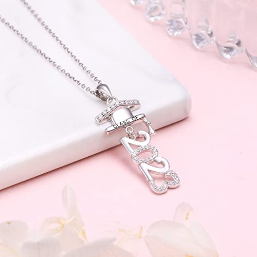 Alphm Necklace Class Of 2023 925 Sterling Silver Graduation High School College Graduation Necklace For Her Women Jewelry Gifts #TOP4