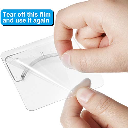 6 Piece Adhesive Shower Curtain Rod Holder, Adhesive Wall Mounted Shower Rods Holder Drill-Free Install, Adhesive Rod Mount Retainer, No Drilling, Not Include Shower Curtain Rod (Transparent) #TOP3