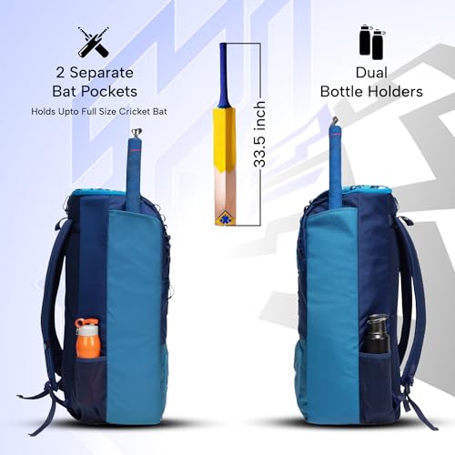Image of WHACKK Hammond 73L Unisex Cricket Kit Bag|Adult Size|2 Bat|Shoe /Helmet Pocket|Main Compartment 20 inch Leg Pad|2 Bottle Holder|Easy Access Pocket|Player Edition Senior